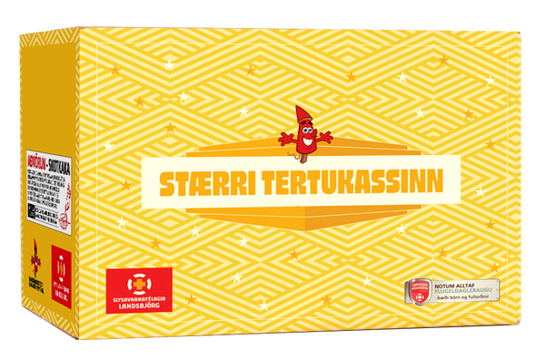 Stærri Tertukassinn (guli) - 3 kökur